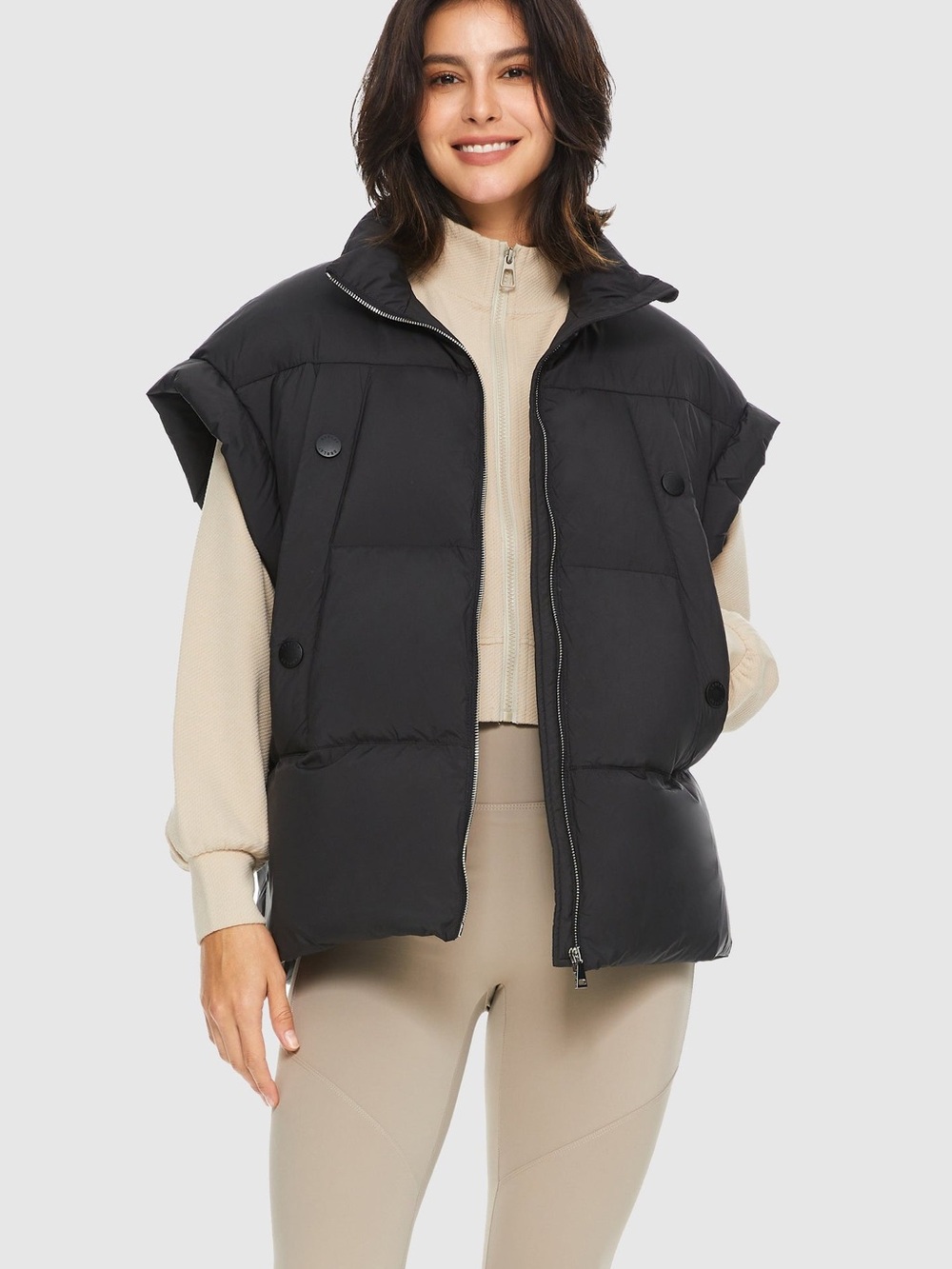 Orolay Women's Black Sleeveless Puffer Vest Jacket
